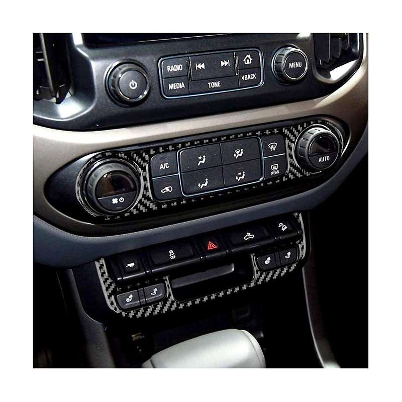 for 2015-2022 Soft Carbon Fiber Center Console Navigation Panel Cover Air Conditioning Frame Sticker