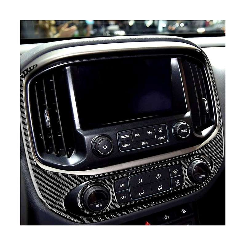 for 2015-2022 Soft Carbon Fiber Center Console Navigation Panel Cover Air Conditioning Frame Sticker