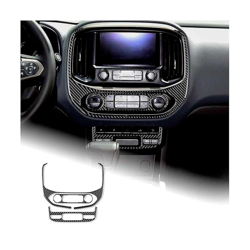 for 2015-2022 Soft Carbon Fiber Center Console Navigation Panel Cover Air Conditioning Frame Sticker
