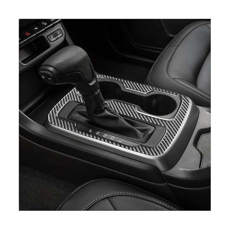 for 2015-2022 Soft Carbon Fiber Center Console Gear Shift Panel Cover Cup Holder Sticker Accessories