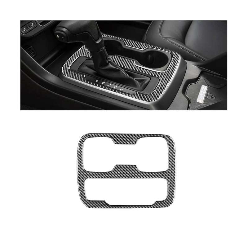 for 2015-2022 Soft Carbon Fiber Center Console Gear Shift Panel Cover Cup Holder Sticker Accessories