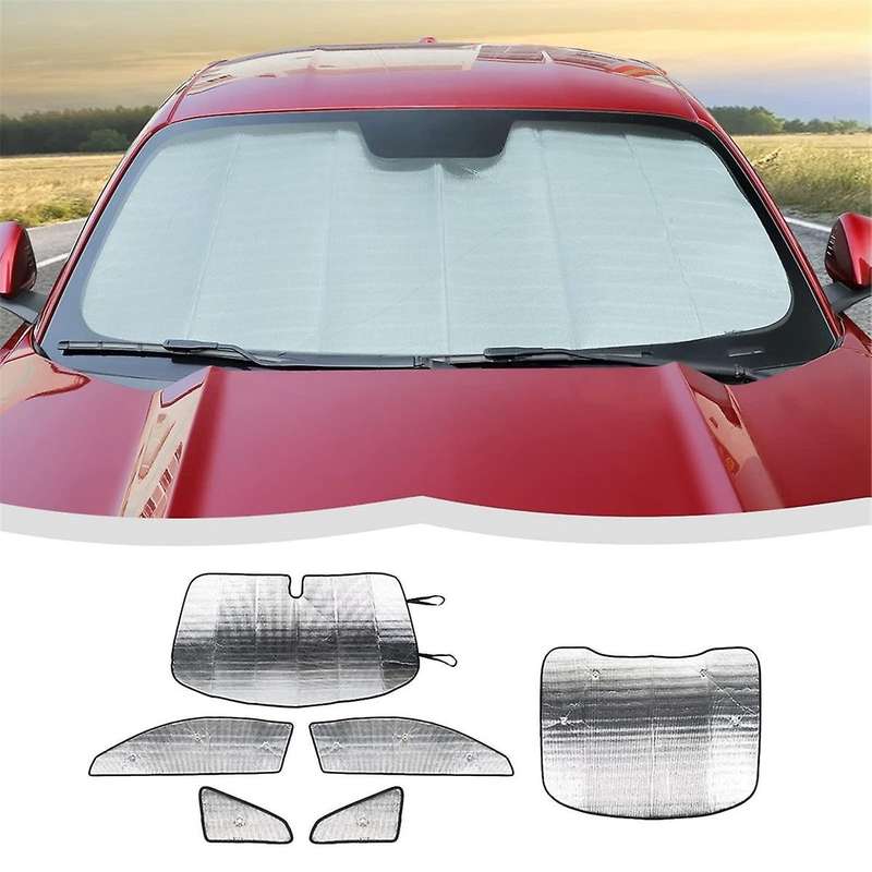for 2015-2023 Car Windshield Sunshade Sun Shade Heat Shield Window Sun Visor Mat Accessories, 6pcs
