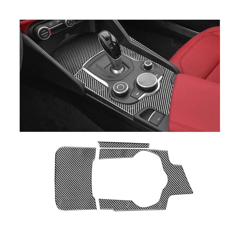 for 2015-2023 Carbon Fiber Car Center Console Gear Shift Panel Cover Trim Sticker Accessories