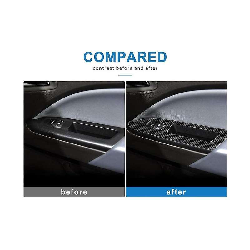 for 2015-2022 Soft Carbon Fiber Car Window Lifter Control Switch Panel Cover Trim Sticker Accessorie