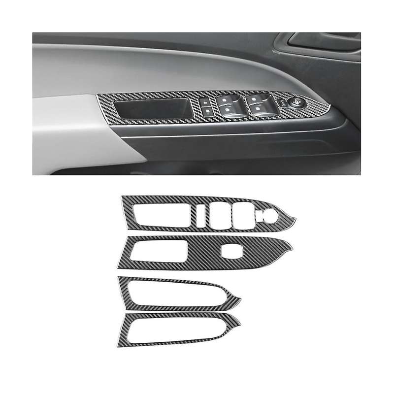for 2015-2022 Soft Carbon Fiber Car Window Lifter Control Switch Panel Cover Trim Sticker Accessorie