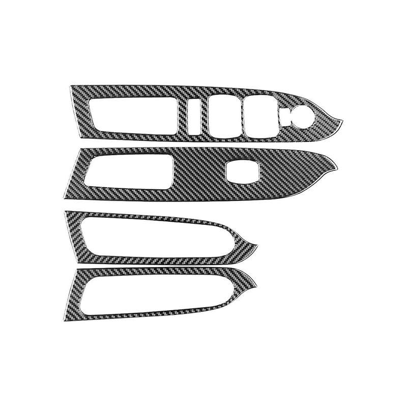 for 2015-2022 Soft Carbon Fiber Car Window Lifter Control Switch Panel Cover Trim Sticker Accessorie