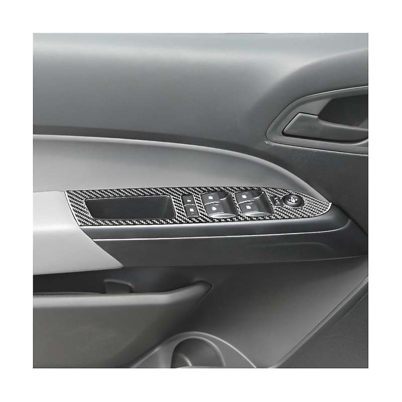 for 2015-2022 Soft Carbon Fiber Car Window Lifter Control Switch Panel Cover Trim Sticker Accessorie