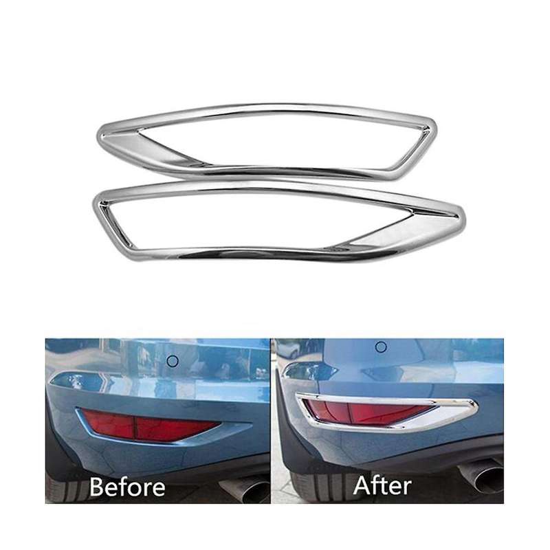 for 2016 2017 Chrome Rear Fog Light Covers Bumper Protector Foglight Trim