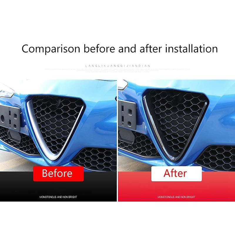 for 2016-2019 Car Front Bumper Grilles V Frame Decoration Trim Sticker Logo Cover Accessories