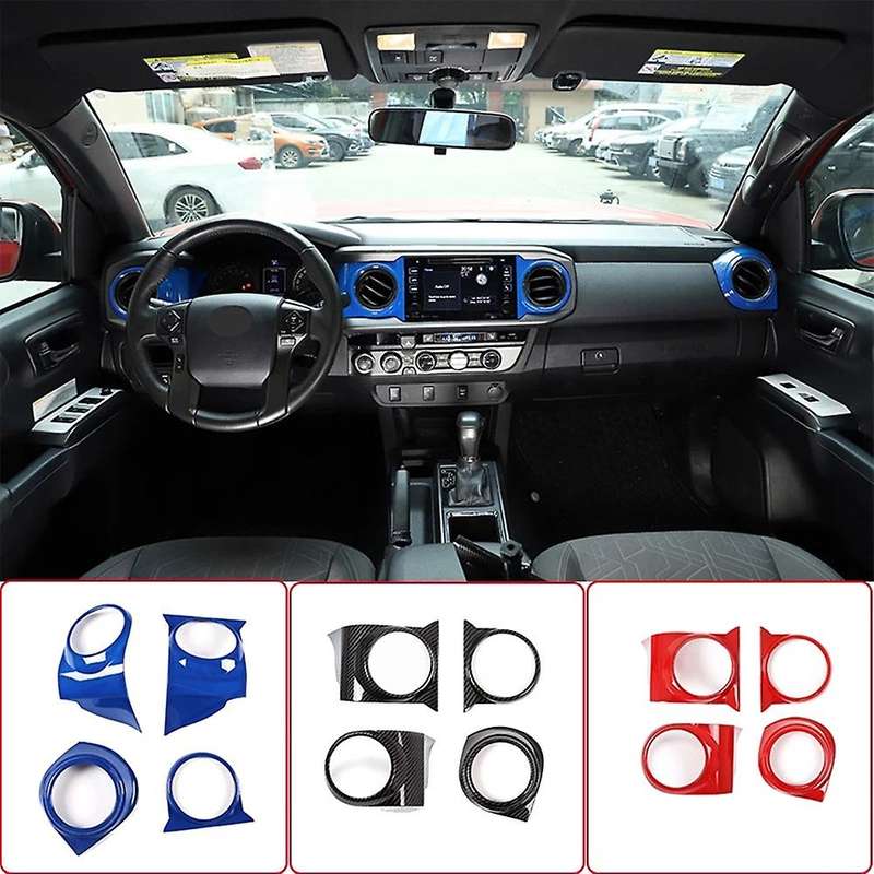 for 2016-2021 Car Central Control Air Conditioning Air Outlet Frame Cover Decorative Red