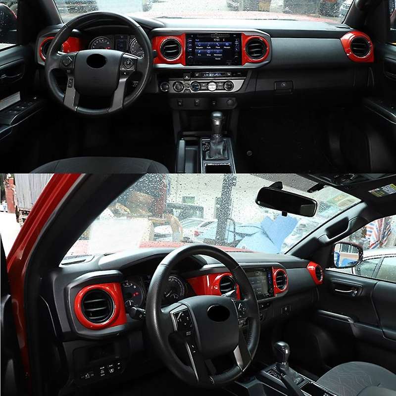for 2016-2021 Car Central Control Air Conditioning Air Outlet Frame Cover Decorative Red