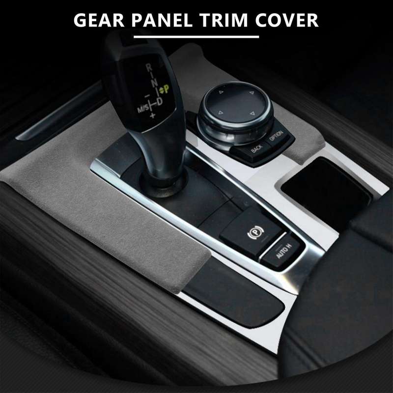 for 2016-2021 Car Turn Fur Suede Center Console Gear Shift Panel Cover Trim Accessories, Automatic B