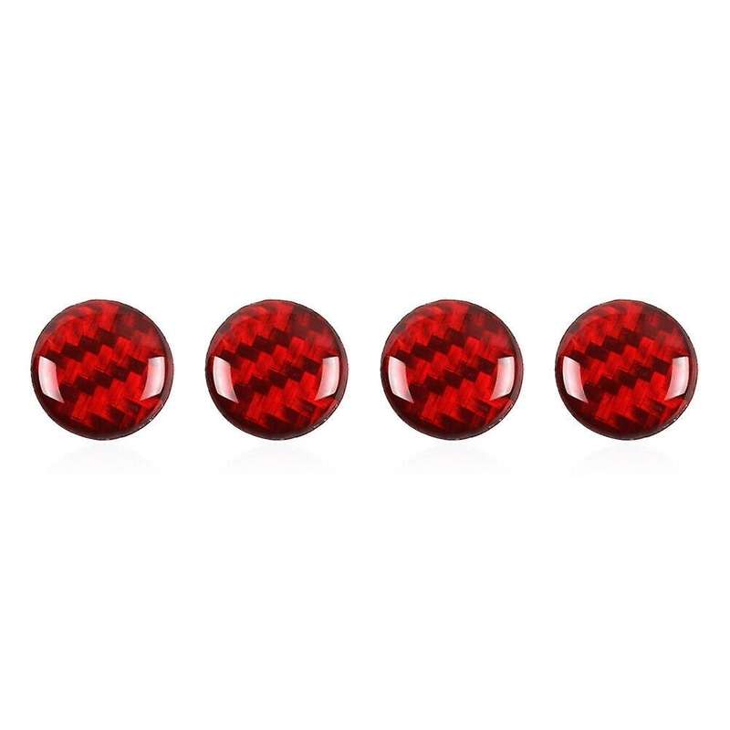 for 2016-2020 Real Carbon Fiber Center Console Air Conditioner AC Vent Trim 4Pcs Red