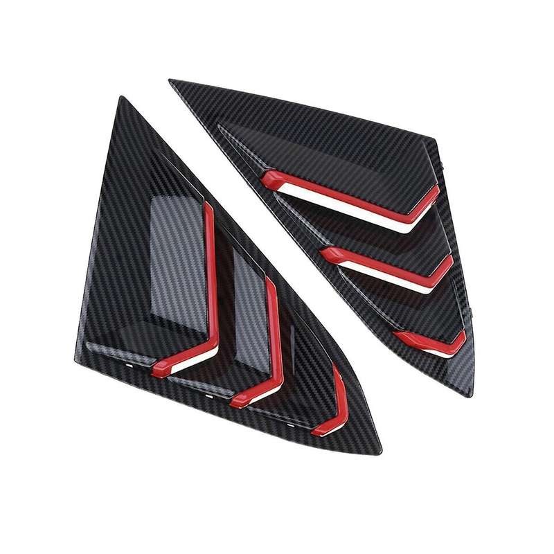 for 2016-2021 Sedan Rear Side Vent Quarter Window Louver Cover Triangular Window Trim Carbon Fiber R