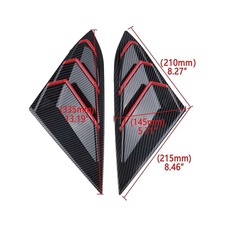 for 2016-2021 Sedan Rear Side Vent Quarter Window Louver Cover Triangular Window Trim Carbon Fiber R