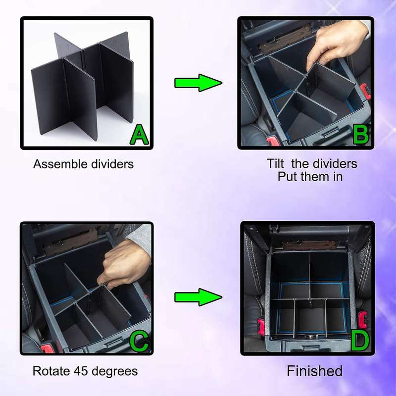 for 2016-2021 Center Console Armrest Interval Panel Storage Box Divider Upgrade Accessories