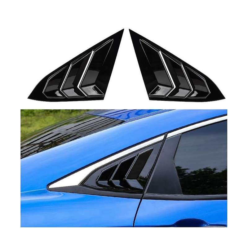 for 2016-2021 Sedan Rear Side Vent Quarter Window Louver Cover Triangular Window Trim Accessories