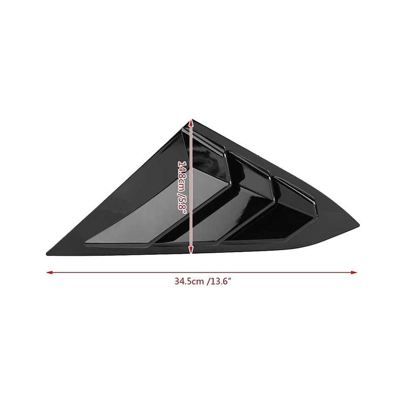for 2016-2021 Sedan Rear Side Vent Quarter Window Louver Cover Triangular Window Trim Accessories