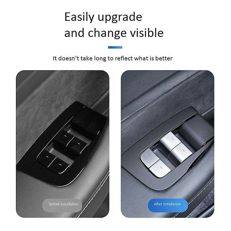 for 2017- 2020 Car Window Lift Switch Button Sticker Door Open Panel Trim Translucent Accessories