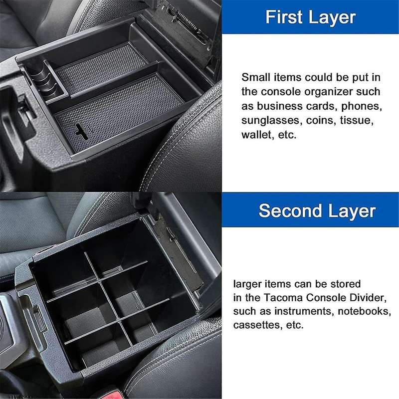 for 2016-2023 Center Console Armrest Storage Box Tray & Center Console Organizer Divider Accessorie