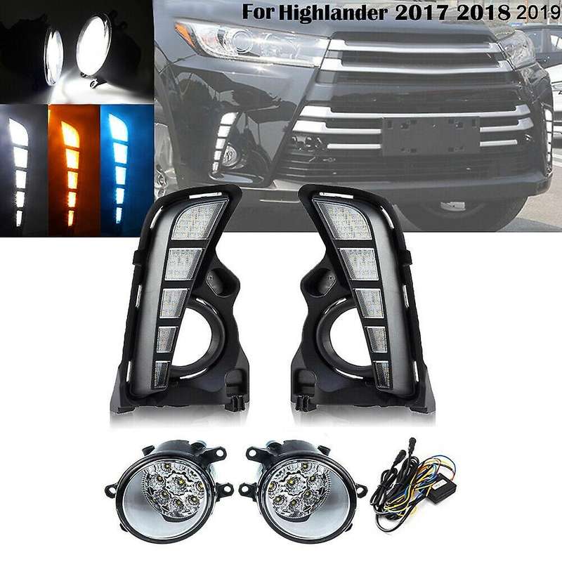 for 2017-2019 LED Daytime Running Turn Light + LED Fog Light Lamp + Harness
