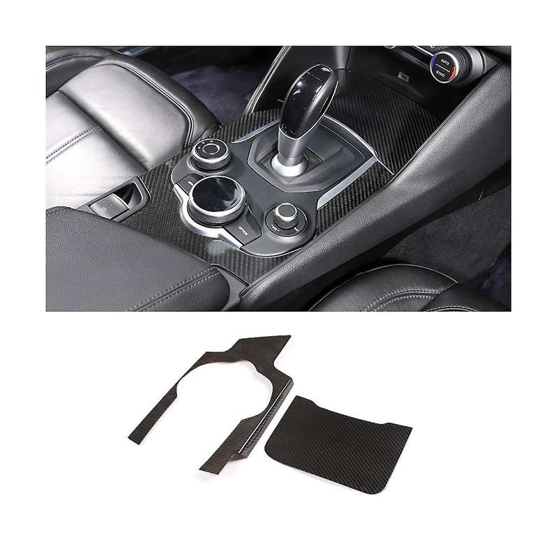 for 2017-2019 Dry Carbon Fiber Car Center Console Gear Shift Panel Cover Trim Interior Accessories