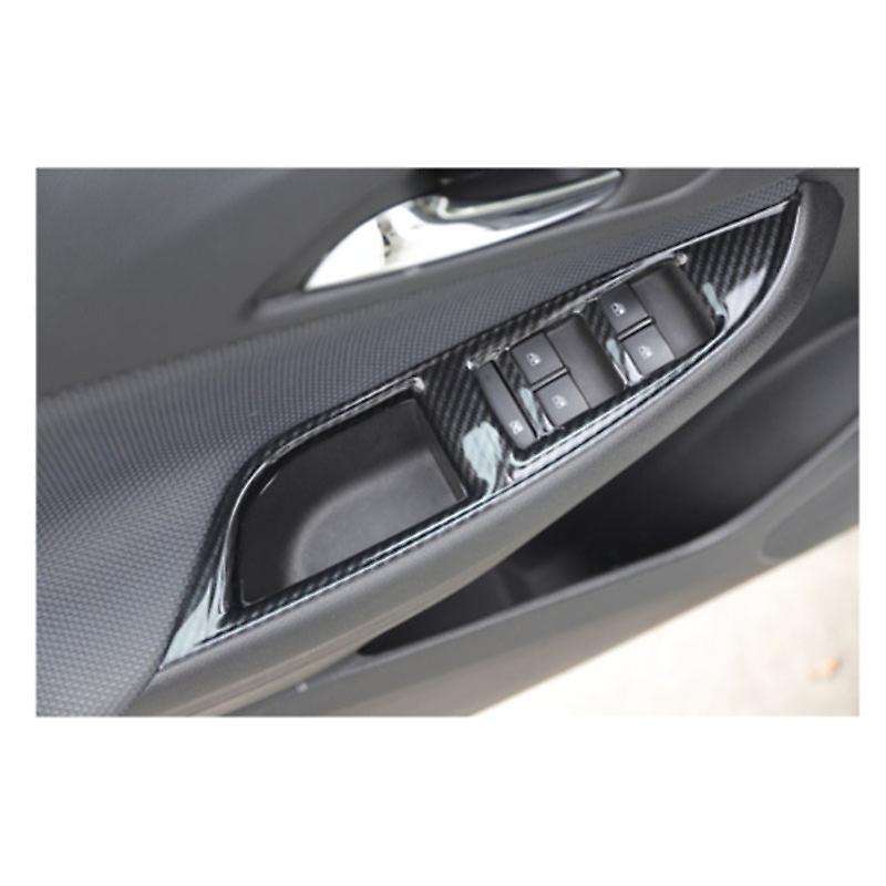for 2017-2019 Carbon Fiber Window Lift Panel Switch Cover Trim Black