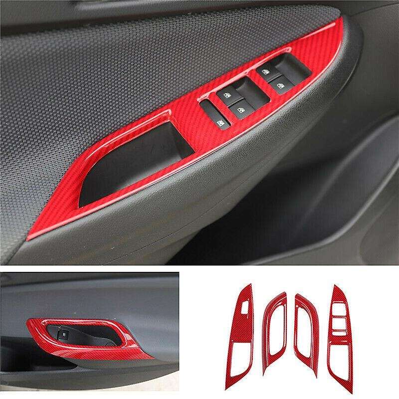 for 2017-2019 Carbon Fiber Window Lift Panel Switch Cover Trim Black