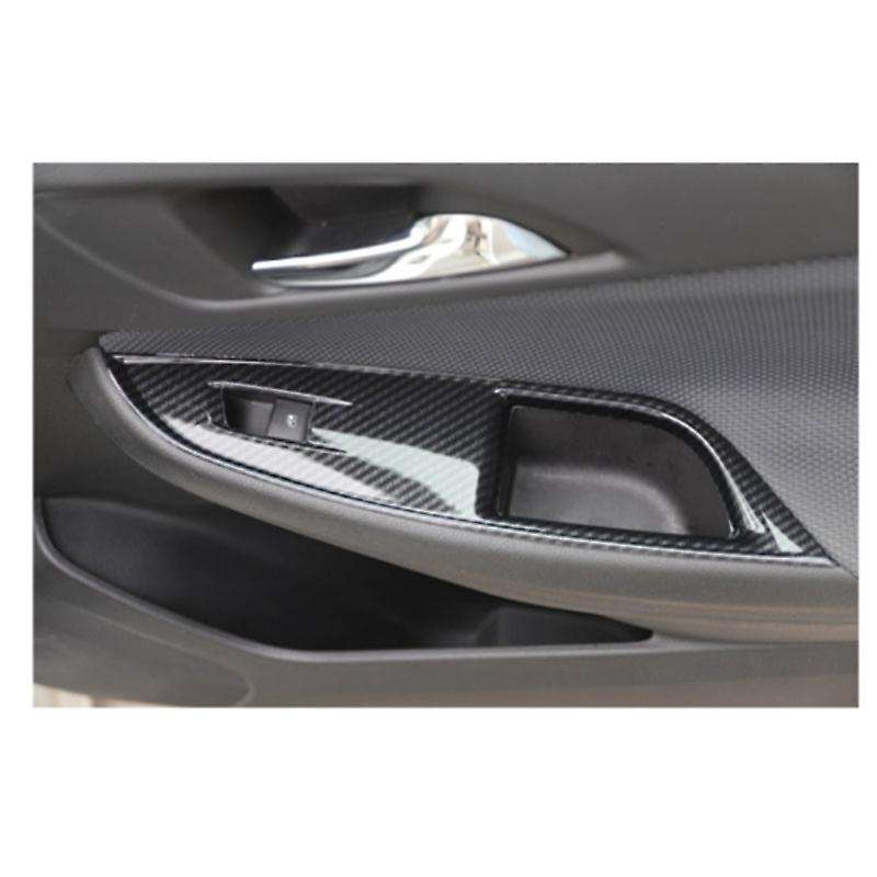 for 2017-2019 Carbon Fiber Window Lift Panel Switch Cover Trim Black