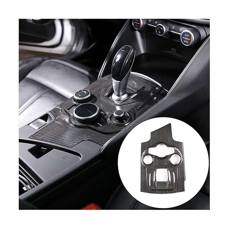 for 2017-2019 Lhd Dry Carbon Fiber Center Control Gear Panel Frame Decoration Sticker Car Accessori