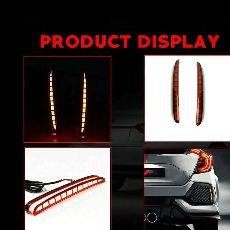 for 2017-2018 Hatchback Led Brake Light Rear Bumper Reflector Driving Fog Lamp