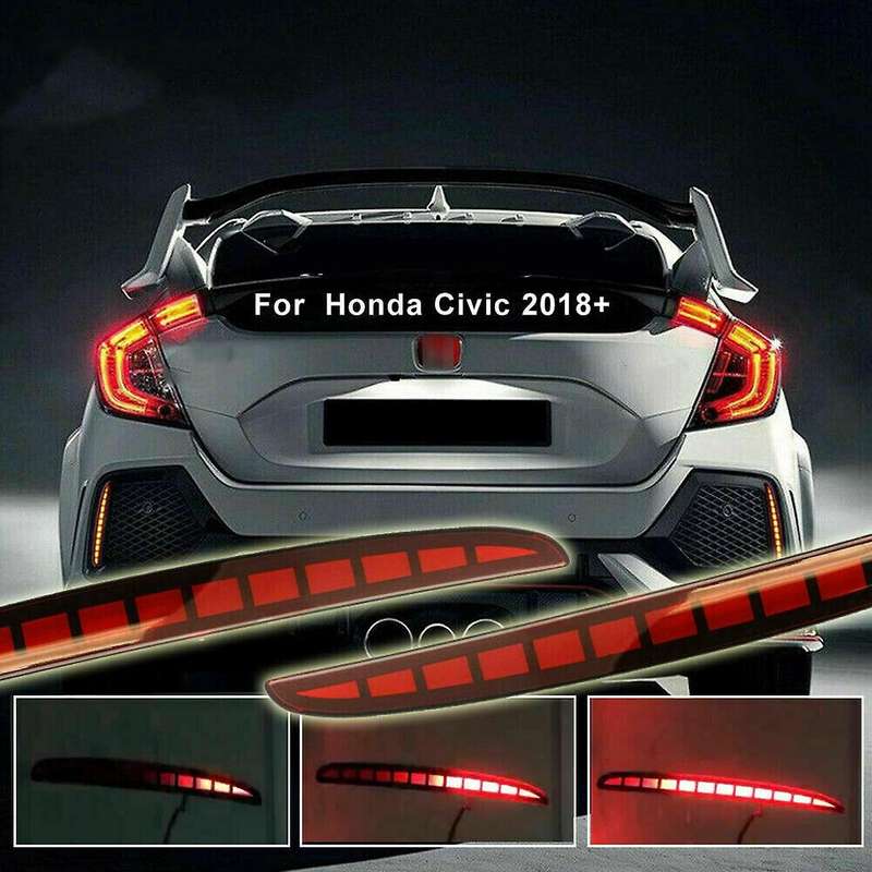 for 2017-2018 Hatchback Led Brake Light Rear Bumper Reflector Driving Fog Lamp