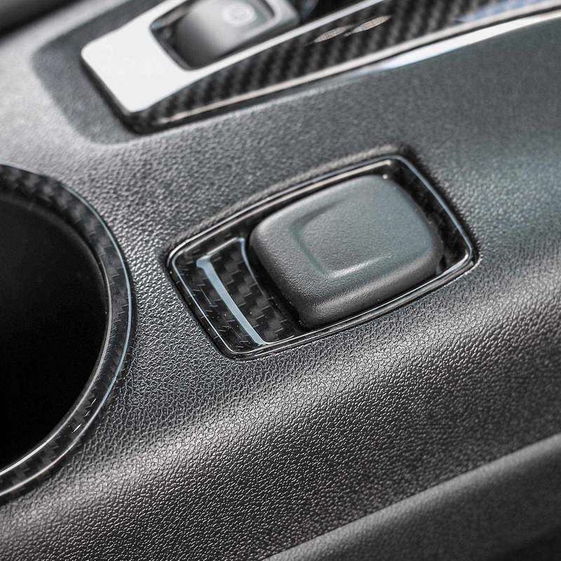 for 2017-2020 Car Carbon Fiber Grain Dashboard Ignition Switch Lighter Decoration Frame Cover Trim