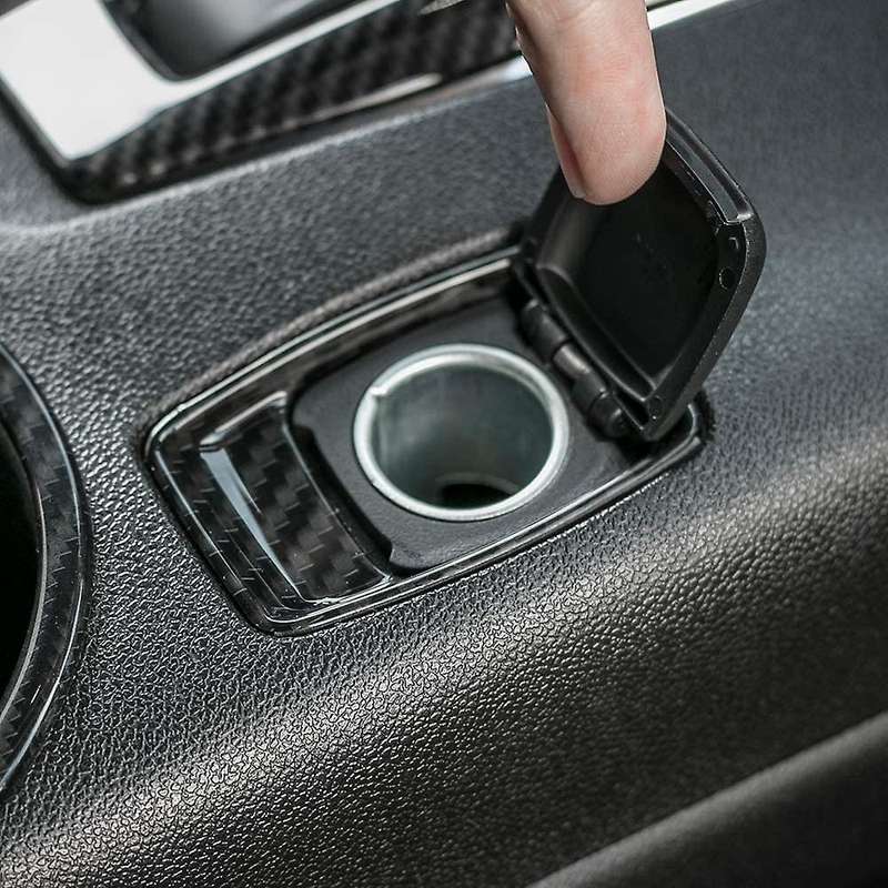 for 2017-2020 Car Carbon Fiber Grain Dashboard Ignition Switch Lighter Decoration Frame Cover Trim