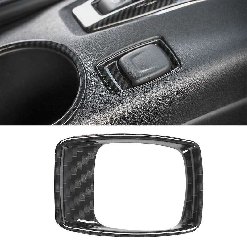 for 2017-2020 Car Carbon Fiber Grain Dashboard Ignition Switch Lighter Decoration Frame Cover Trim