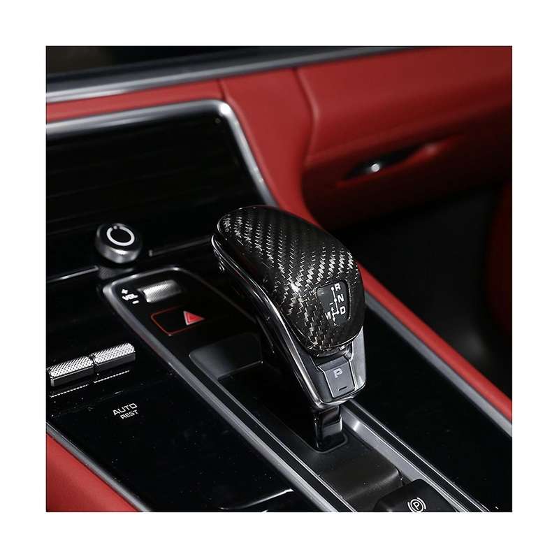 for 2017-2020 Dry Carbon Fiber Central Control Gear Shift Knob Cover Trim Decorative Car Accessories