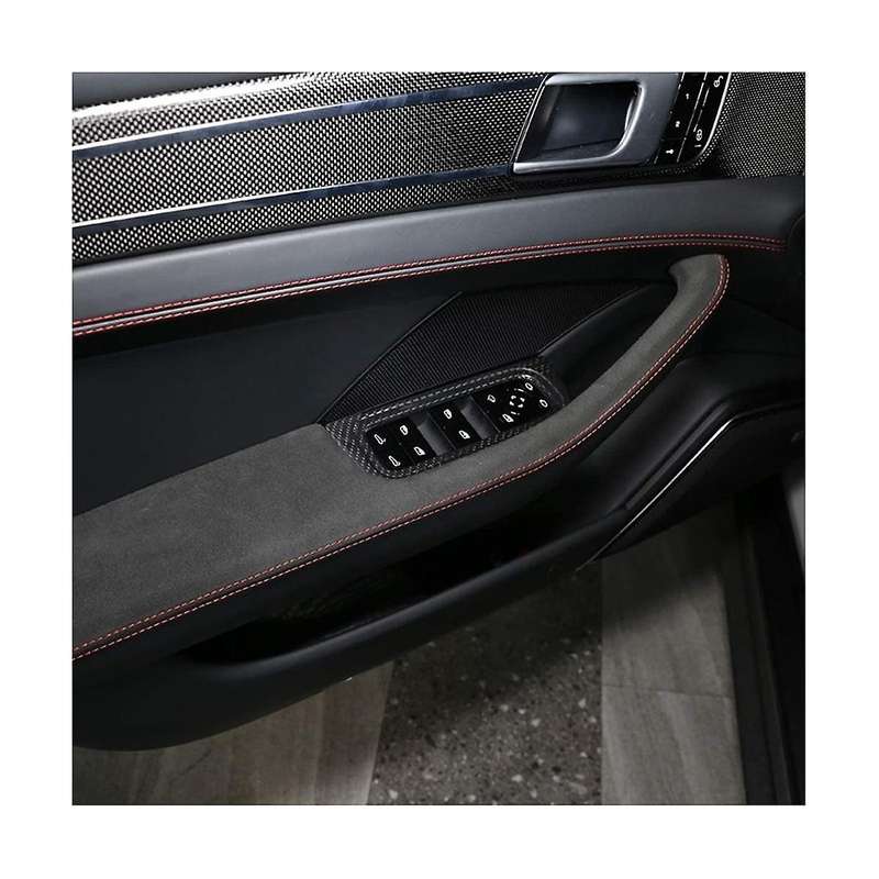 for 2017-2020 Dry Carbon Fiber Car Window Lift Switch Button Frame Cover Trim Decorative Accessories
