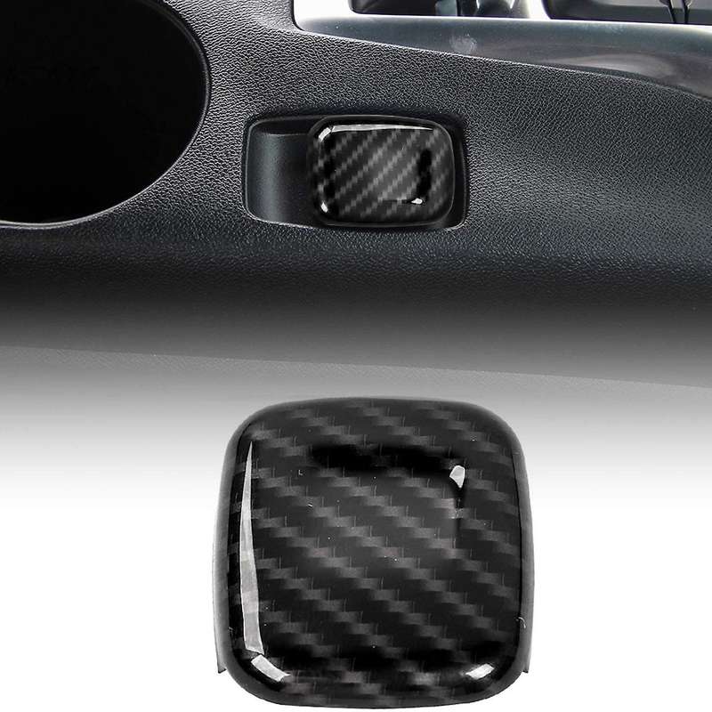 for 2017-2020 Car Carbon Fiber Grain Dashboard Ignition Switch Lighter Cover Trim Decoration Frame