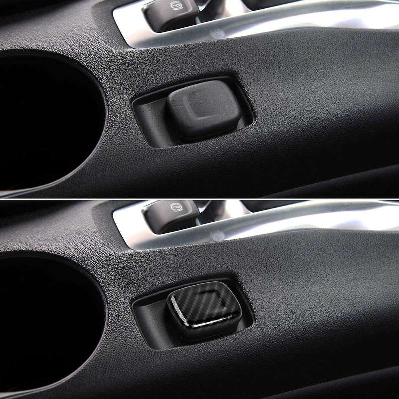 for 2017-2020 Car Carbon Fiber Grain Dashboard Ignition Switch Lighter Cover Trim Decoration Frame