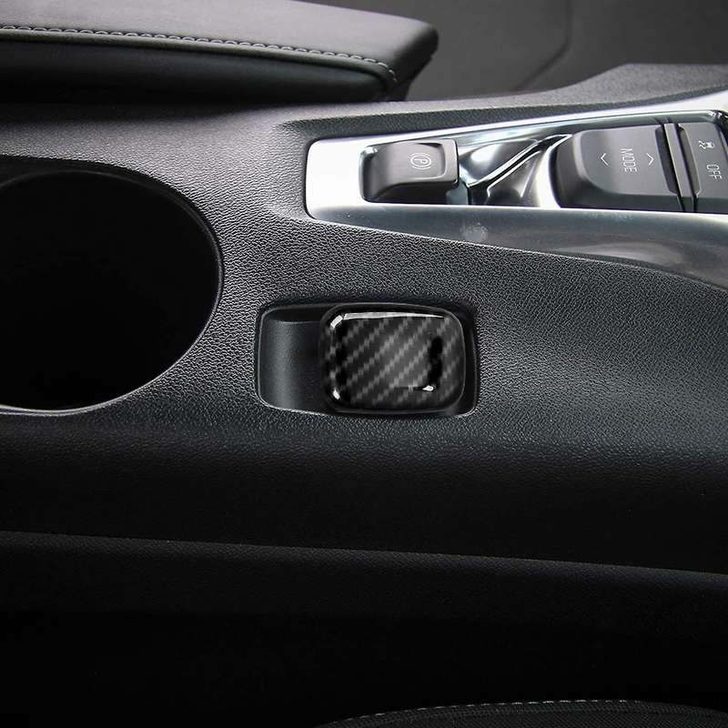 for 2017-2020 Car Carbon Fiber Grain Dashboard Ignition Switch Lighter Cover Trim Decoration Frame