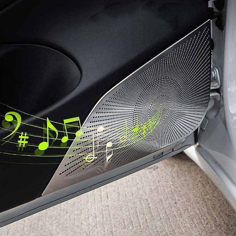 for 2017-2020 Stainless Steel Front Door Sound Speaker Music Cover Trim Audio Horn Frame Car Accesso