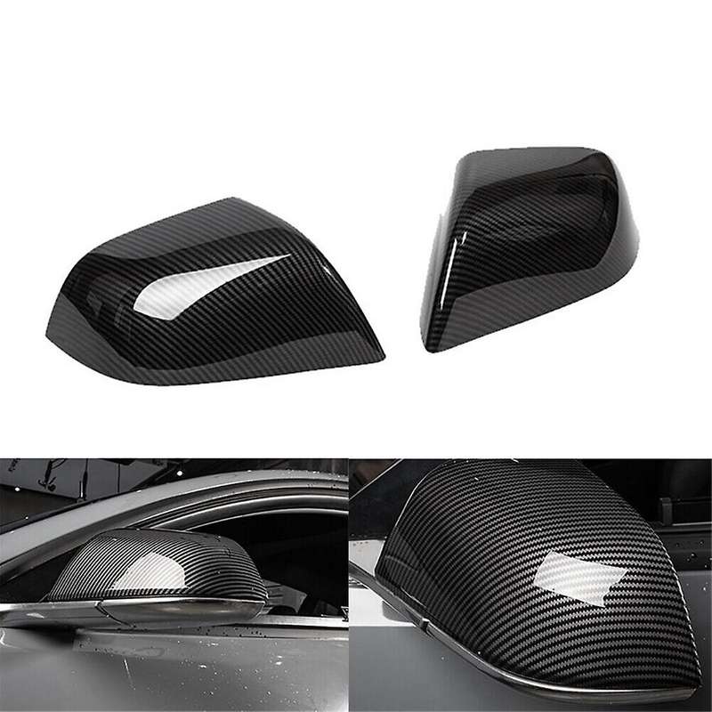 for 2017-2023 Rearview Mirror Cover Side Door Mirror Cover Cap Trim Car Accessories Bright Carbon Fi