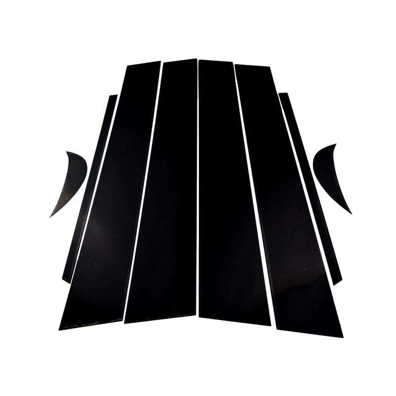 for 2018-2020 Bright Black Door Window Pillar Posts Cover Trim New(8Pcs)