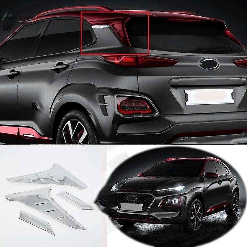 for 2018-2020 SUV ABS Chrome Plated Rear Window Spoiler Cover Trim Triple-cornered Garnish Car Acces