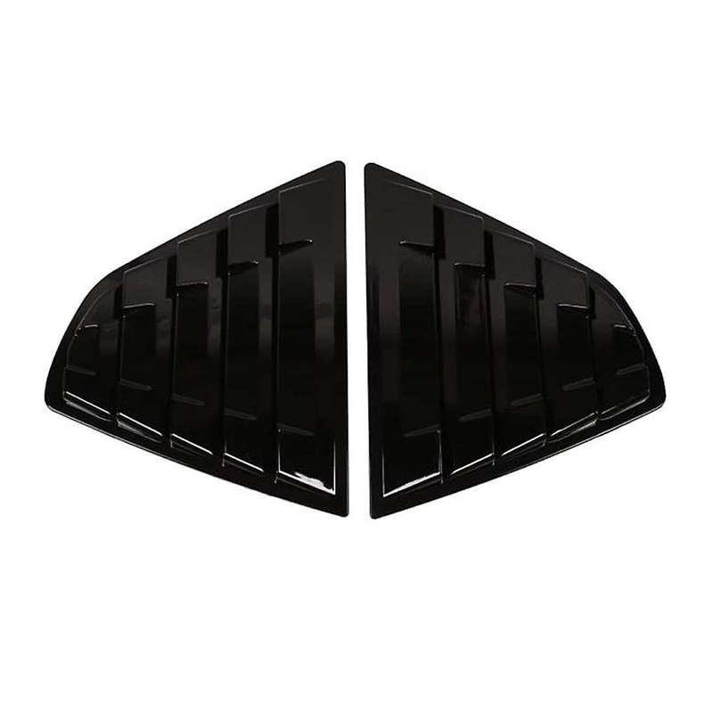 for 2018-2021 Car Rear Side Window Louvers Scoop Shades Cover Blinds Trim Accessories,Bright Black