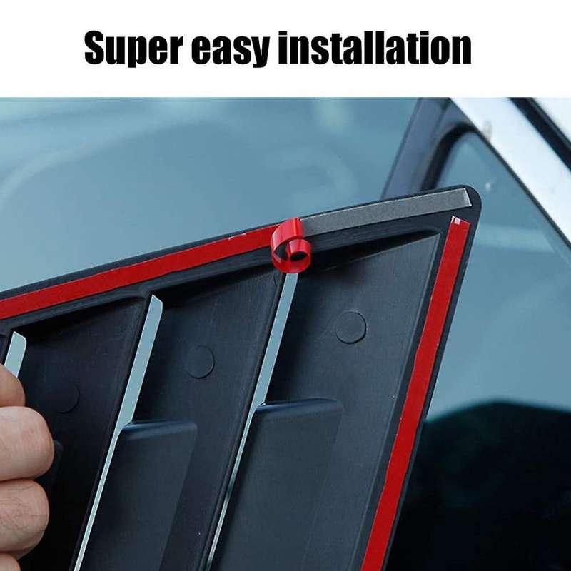 for 2018-2021 Car Rear Side Window Louvers Scoop Shades Cover Blinds Trim Accessories,Bright Black