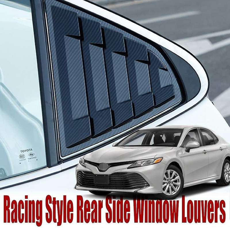 for 2018-2021 Car Rear Side Window Louvers Scoop Shades Cover Blinds Trim Accessories,Carbon Fiber