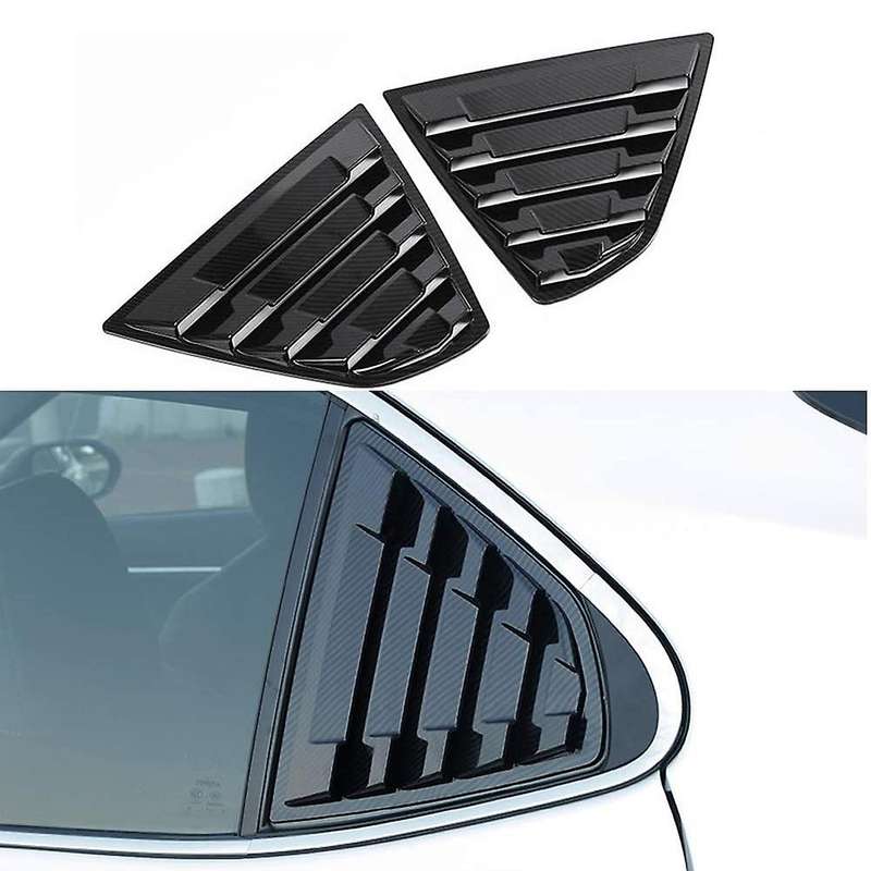 for 2018-2021 Car Rear Side Window Louvers Scoop Shades Cover Blinds Trim Accessories,Carbon Fiber