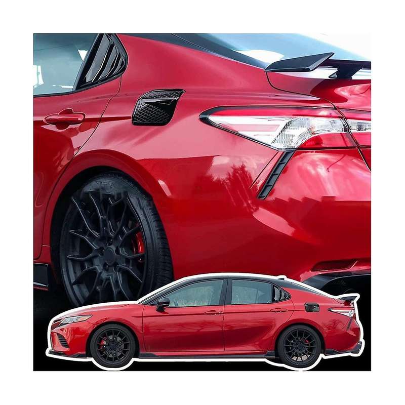 for 2018-2023 Accessories Rear Side Window Louvers Scoop Shades Cover Trim Blinds - Glossy Black