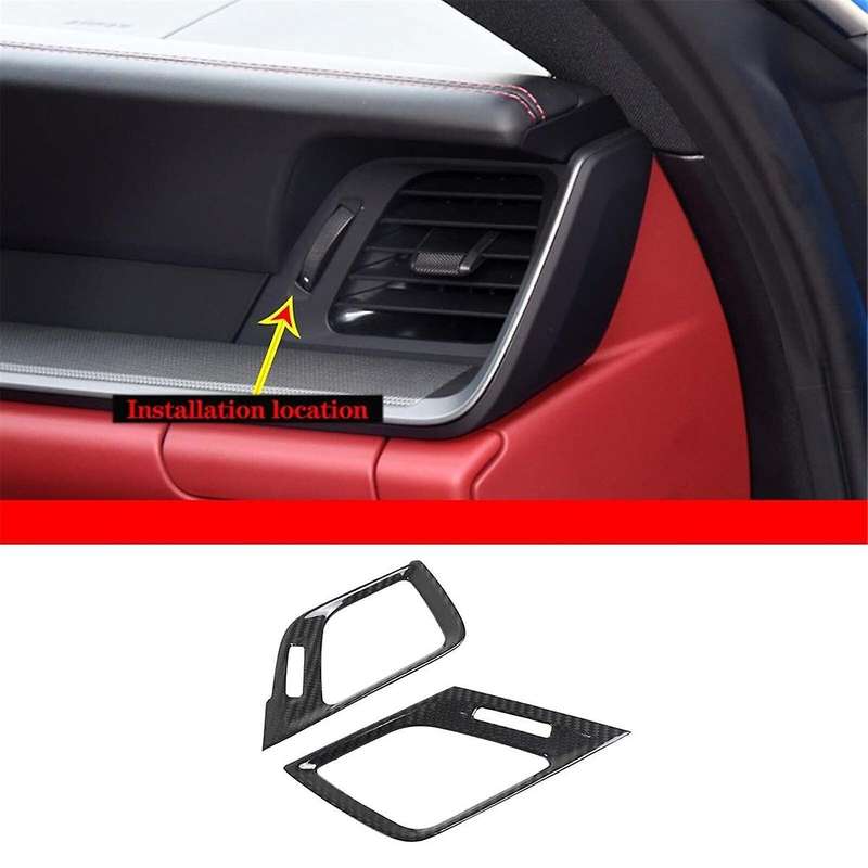 for 2019 2020 2021 2022 Real Carbon Fiber Car Dash Side Air Outlet Frame Cover Trim Accessories